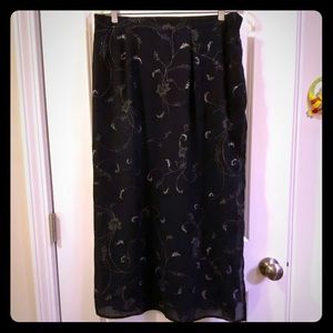 Navy and silver maxi skirt